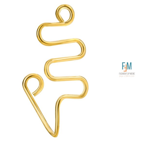 U-Shaped Slide-On Metal Nose Ring - NO Piercing - Picture 2 of 2